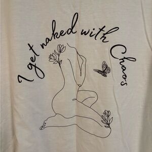 Boudoir by Chaos New White Short Sleeve Graphic Tee